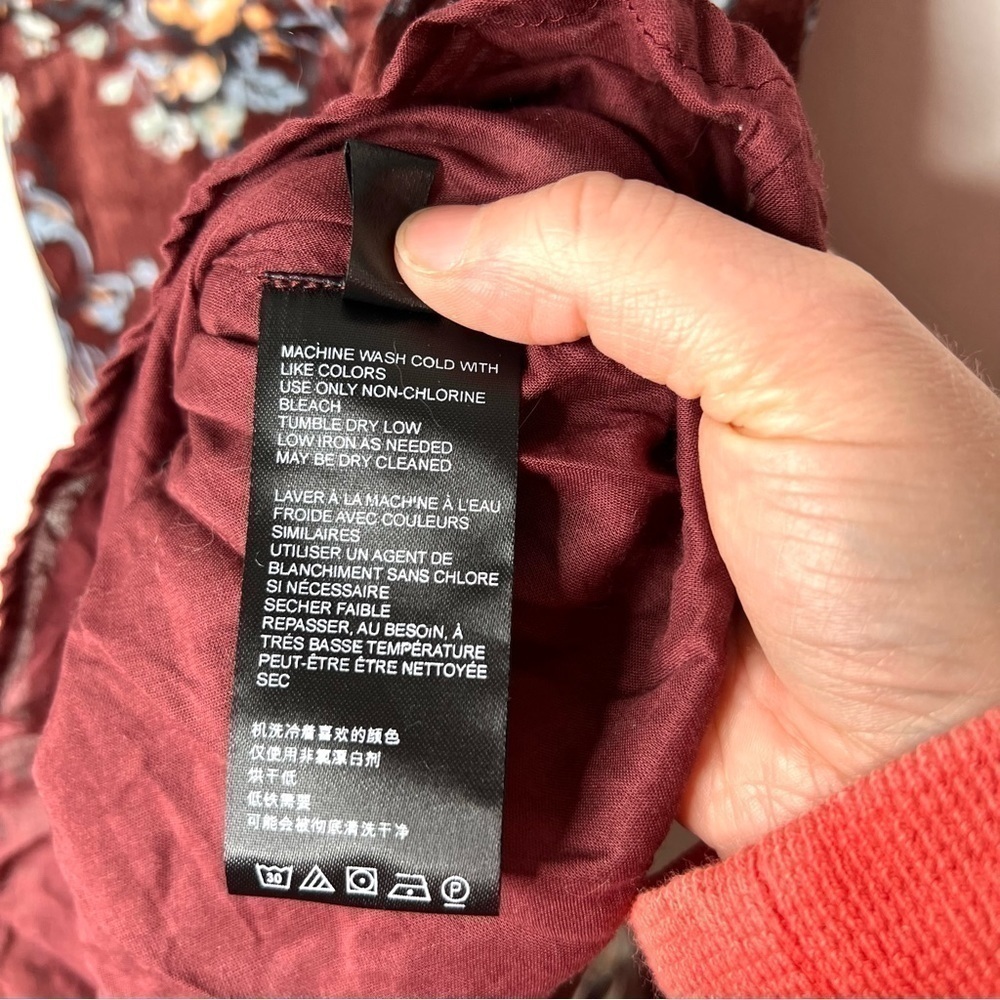 Urban Outfitters Satin Maroon Floral Tiffany Lace Mini Tulle Lined Mini Dress XS - Picture 12 of 17
